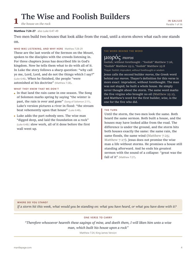 A page from The Parables, Read-Ready