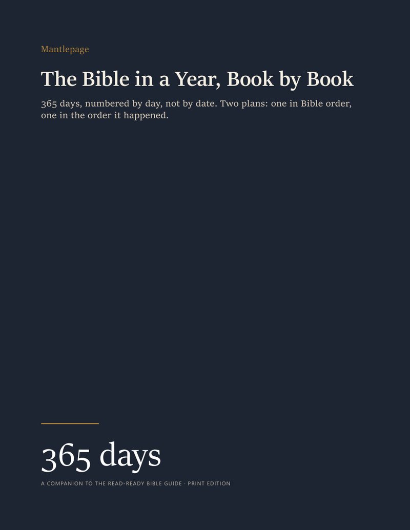 The Bible in a Year, Book by Book